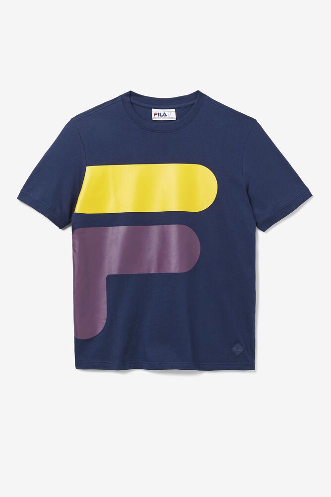 Fila T-Shirt Corp Mens Navy - India LZK-891304